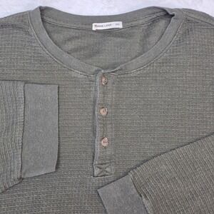 Marine Layer Thermal Henley Knit Sweater Men Sz XxL Green Longsleeve